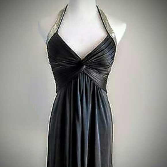 BCBG MaxAzria BLACK HALTER DRESS - Picture 1 of 2